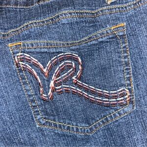 Rocawear Y2k Dark Stretch Bootcut Jeans with Stitching